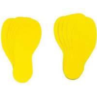 &eacute;tiquettes pour marquage des planchers, Empreinte de pas, 12" lo x 3,75" la, Jaune, Vinyle Auto-Cam