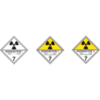 TDG Shipping Labels, Class 7, Radioactive I, Paper Auto-Cam