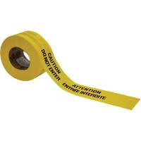 Barricade Tape, Bilingual, 3" W x 1000' L, 3.5 mils, Black on Yellow Auto-Cam
