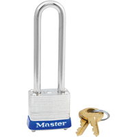 Padlock, Silver, Keyed Alike, Laminated Steel, 1-1/8" Width Auto-Cam