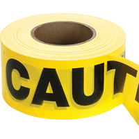 Barricade Tape, English, 3" W x 1000' L, 2 mils, Black on Yellow Auto-Cam