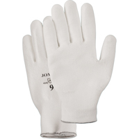 White Knit Palm Coated Gloves, Size Small/7, Polyurethane Coated, HPPE Shell, EN 388 Level 2 Auto-Cam