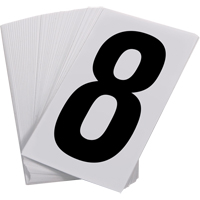 Numéros autocollants, 8, 3-1/2" h, Noir sur blanc SAO093 | Auto-Cam
