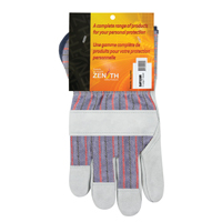 Rugged Fitters Gloves, X-Large, Split Cowhide Palm, Cotton Inner Lining Auto-Cam