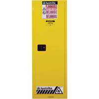 Sure-Grip&reg; EX Slimline Flammable Safety Cabinet, 22 gal., 1 Door, 23.25" W x 65" H x 18" D Auto-Cam