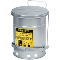 Oily Waste Cans, FM Approved/UL Listed, 6 US Gal., Silver Auto-Cam