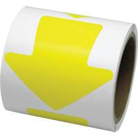 Coloured Floor Marking Decals, Arrow, 4" L x 4" W, Yellow, Vinyl Auto-Cam
