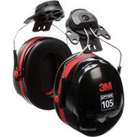Peltor Optime 105 Series Earmuffs, Cap Mount, 27 NRR dB Auto-Cam