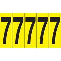 Repères adhésifs à chiffres individuels, 7, 3-7/8" h, Noir sur jaune SC848 | Auto-Cam