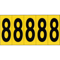 Repères adhésifs à chiffres individuels, 8, 3-7/8" h, Noir sur jaune SC849 | Auto-Cam