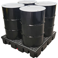 Nestable Spill Pallet Without Drain, 66 US gal. Spill Capacity, 49" x 49" x 10.5" Auto-Cam