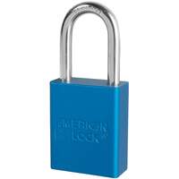 Cadenas de s&eacute;curit&eacute; American Lock, Bleu, Cl&eacute;s identiques, Aluminium, Largeur de 1-1/2" Auto-Cam