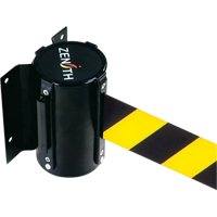 Wall Mount Barrier, Steel, Screw Mount, 7', Black/Yellow Tape Auto-Cam