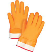 Gants doubl&eacute;s pour l'hiver r&eacute;sistants aux produits chimiques, Taille Grand/9, 10" lo, PVC, Doublure en Molleton de mousse, Gant de calibre hiver Auto-Cam