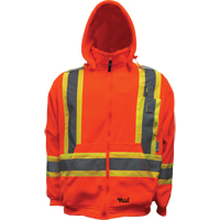 Safety Fleece Hoodie, Fleece/Polyester, Small, Orange Auto-Cam