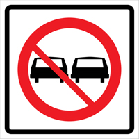No Passing Roll-Up Traffic Sign, 29-1/2" x 29-1/2", Vinyl, Pictogram Auto-Cam