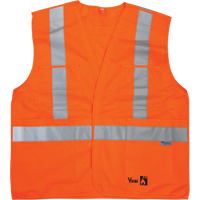 Fire Retardant Safety Vest, High Visibility Orange, Medium/Small, Polyester Auto-Cam