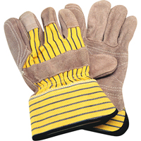 Double-Palm Fitters Gloves, Large, Split Cowhide Palm, Cotton Inner Lining Auto-Cam