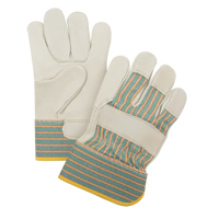 Abrasion-Resistant Fitter's Gloves, Medium, Grain Cowhide Palm Auto-Cam