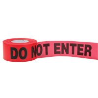 Standard Barricade Tape, English, 3" W x 1000' L, 2 mils, Red Auto-Cam