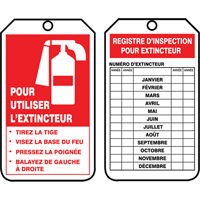 &eacute;tiquettes de s&eacute;curit&eacute; d'inspection et de contr&ocirc;le de l'&eacute;tat de l'&eacute;quipement, Plastique, 3-1/8" la x 5-7/8" h, Français Auto-Cam