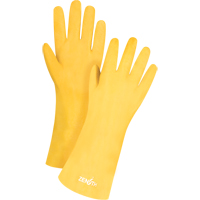 Rough-Finish Chemical-Resistant Gloves, Size 9, 14" L, PVC, Interlock Inner Lining, 47-mil Auto-Cam