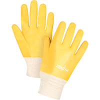 Rough-Finish Chemical-Resistant Gloves, Size 9, 10" L, PVC, Interlock Inner Lining, 47-mil Auto-Cam