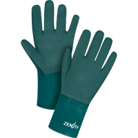 Gants verts &agrave; double enduit, 12" lo, PVC, Doublure en Jersey de coton, 70 mils Auto-Cam