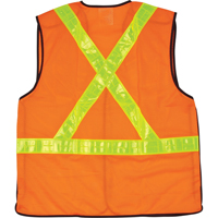 Veste de s&eacute;curit&eacute; pour la circulation d&eacute;tachable en cinq points, Orange haute visibilit&eacute;, Grand, Polyester Auto-Cam