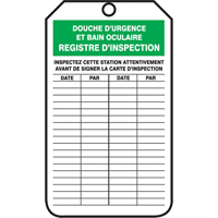 &eacute;tiquettes de s&eacute;curit&eacute; d'inspection et de contr&ocirc;le de l'&eacute;tat de l'&eacute;quipement, Papier cartonn&eacute;, 3-1/8" la x 5-7/8" h, Français Auto-Cam