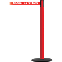 Advance TensaBarrier&reg; Barrier Post, Steel, 36" H, White/Red Tape, 7.5' Tape Length Auto-Cam