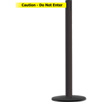 Advance TensaBarrier&reg; Barrier Post, Steel, 36" H, Black/Yellow Tape, 7.5' Tape Length Auto-Cam