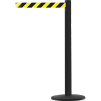 Advance TensaBarrier&reg; Barrier Post, Steel, 36" H, Black/Yellow Tape, 7.5' Tape Length Auto-Cam