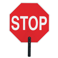 "Stop" Traffic Sign, 18" x 18", Plastic, English with Pictogram Auto-Cam