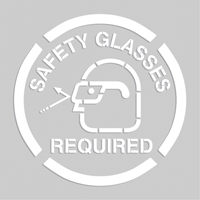 Pochoirs de marquage du sol - Safety Glasses Required, Pictogramme, 20" x 20" SEK518 | Auto-Cam