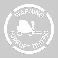 Pochoirs de marquage du sol - Warning Forklift Traffic, Pictogramme, 20" x 20" SEK520 | Auto-Cam