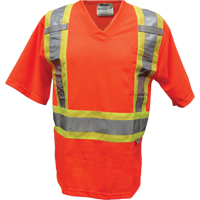 Mesh Safety T-Shirt, Polyester, Small, Orange Auto-Cam