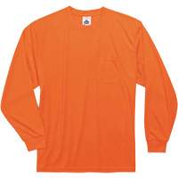 Chandail &agrave; manches longues non certifi&eacute; GloWear 8091, Polyester, Petit, Orange haute visibilit&eacute; Auto-Cam