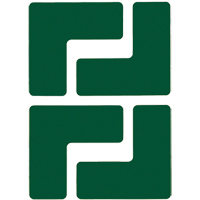 Autocollants pour d&eacute;limitation des coins sur le sol, L, 5" lo x 2" la, Vert, Polyester Auto-Cam