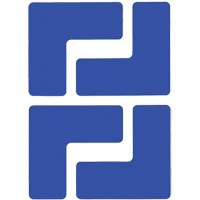 Autocollants pour d&eacute;limitation des coins sur le sol, L, 5" lo x 2" la, Bleu, Polyester Auto-Cam