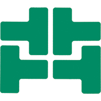 Autocollants pour d&eacute;limitation des coins sur le sol, T, 5" lo x 2" la, Vert, Polyester Auto-Cam