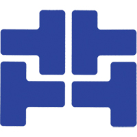 Autocollants pour d&eacute;limitation des coins sur le sol, T, 5" lo x 2" la, Bleu, Polyester Auto-Cam