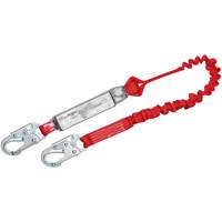 PRO Elastic Shock-Absorbing Lanyard, 6', Snap Hook Center, Snap Hook Leg Ends, Polyester Auto-Cam