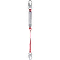 Pro Shock Absorbing Lanyard, 3', Locking Snap Hook Center, Locking Snap Hook Leg Ends, Polyester Auto-Cam