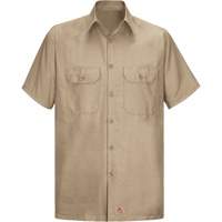 Chemise &agrave; manches courtes en tissu ind&eacute;chirable, Hommes, Grand (grande taille), Khaki Auto-Cam