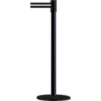 Slimline TensaBarrier&reg; Barrier Post, Steel, 38" H, Black/White Tape, 7.5' Tape Length Auto-Cam
