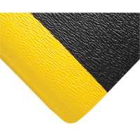 Deluxe Soft Step No. 444 Mats, Pebbled, 3' x 5' x 5/8", Black/Yellow, PVC Sponge Auto-Cam