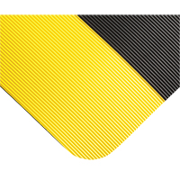 Tapis tr&egrave;s robuste pour panneau de contr&ocirc;le No 720, Ondul&eacute;, 3' x 10' x 5/8", Noir/Jaune, PVC Auto-Cam
