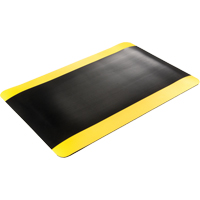 Tapis tr&egrave;s robuste pour panneau de contr&ocirc;le No 720, Ondul&eacute;, 3' x 10' x 5/8", Noir/Jaune, PVC Auto-Cam