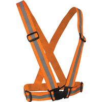 Harnais de sécurité élastique, Orange haute visibilité, Couleur réfléchissante Argent, Taille unique SFJ603 | Auto-Cam